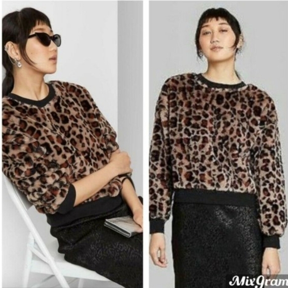 Wild Fable leopard print sweatshirt - Picture 2 of 7